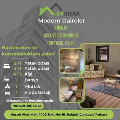 Çankaya Eşyalı Kiralık Daire